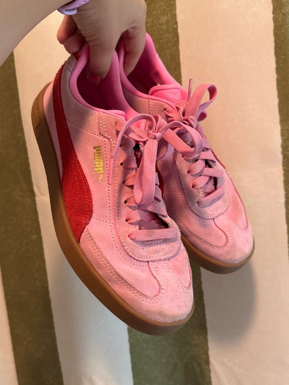 Puma Pink and Red Suede Women’s Sneakers